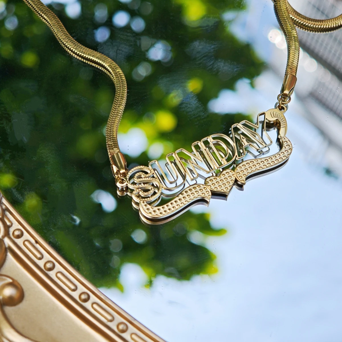 Custom Name Necklace 3D Single layer Stainless Steel Nameplate Necklace Women's Necklace Mother's Day Anniversary Gft Jewelriy