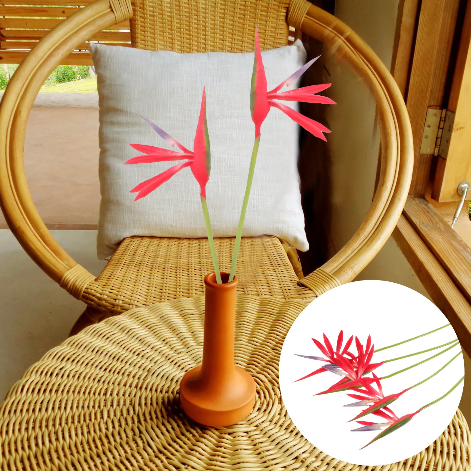 

5Pcs Large Bird of Paradise Artificial Flowers Permanent Flower Adornments Simulation Plant Decor Home Decoration Party Vase