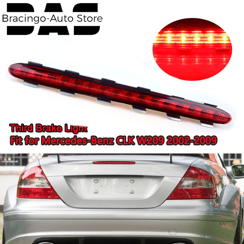 

Bracingo Tail Brake Light Rear High Mount Stop Lamp Assembly LED Third For Mercedes Benz 2002-2009 W209 CLK320 CLK350 2098201016