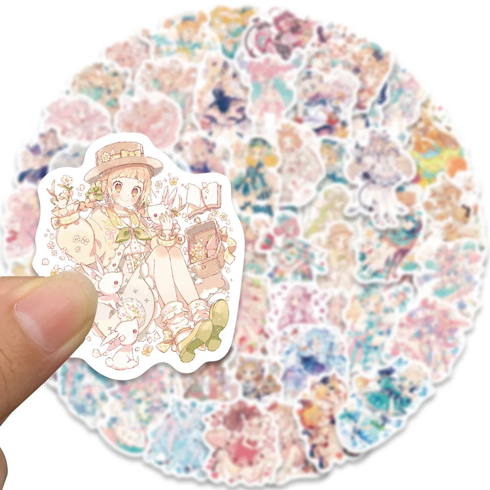 10/30/60pcs Kawaii Anime Lolita Girl Stickers  Cute Cartoon Decal Kids Toy Laptop Phone Notebook Luggage Car Waterproof Sticker