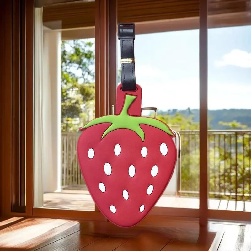 Paar beerenförmige Reiseanhänger, einzigartiger Hängeidentifikator, Gepäckzubehör aus weichem PVC-Gummi