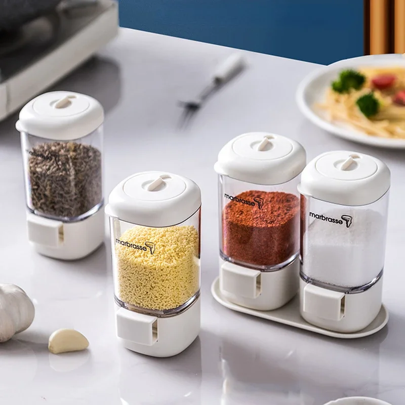 Press-Type Quantitative Salt Shaker Each Press 2g Clear Seasoning Bottle 140ml Sealed Design  Moisture Proof Dustproof