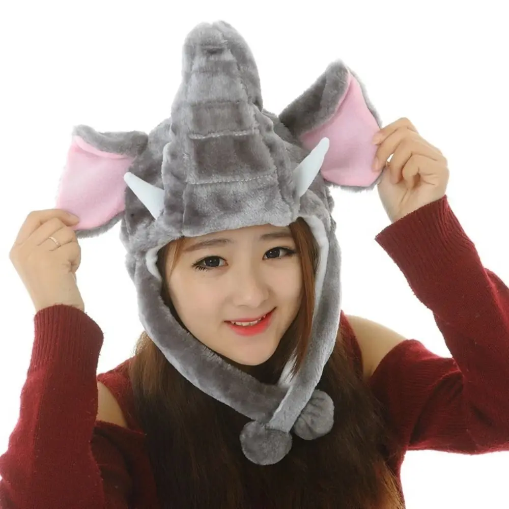 

Bomber Hat Cartoon Plush Moving Hat Animal Neck Warmer Movable Ears Airbag Cap Animal Hat Headgear Winter