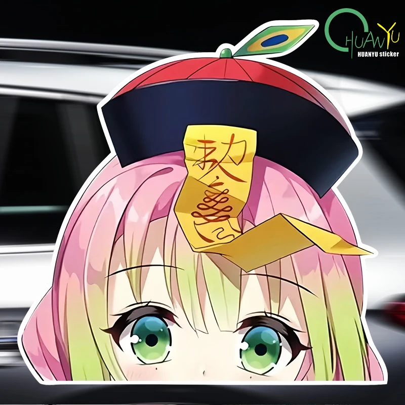 for Demon Slayer Kanroji Mitsuri Peek Car Sticker Occlusion Scratch Personality Decal Car Goods Creative Decals