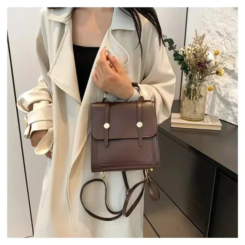 Backpack Purse For Women Fashion Ladies Vintage Bag Casual College Travel Backpacks Large bag Brown JK match Shoulder Bags Woman