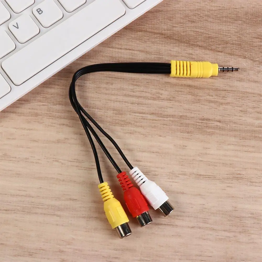 Durale 3 RCA Female RCA Cable 20cm Stereo 3.5mm Cable 3.5mm Aux Male Audio Video AV