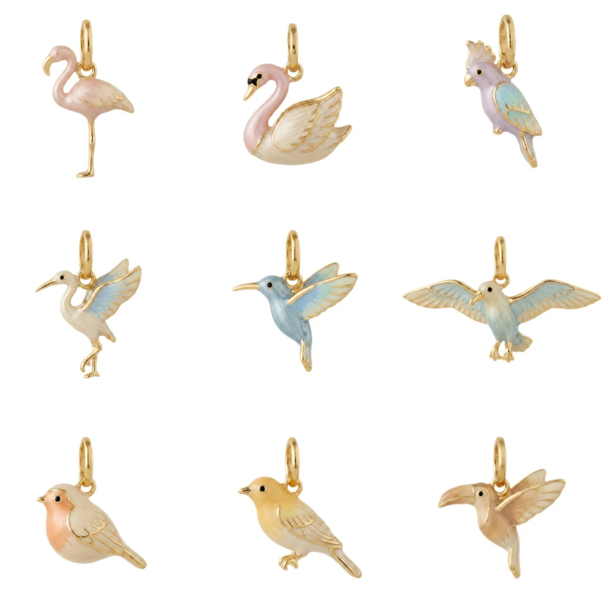 Edelstahl-Emaille-Vogelanhänger Flamingo Schwan Papagei Anhänger DIY Halskette Armband Schmuckherstellung Zubehör – Detail 6