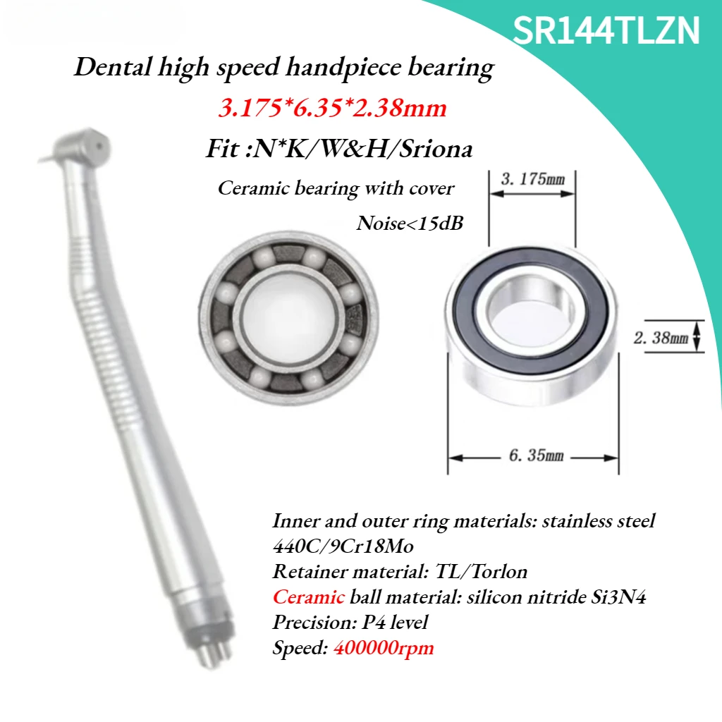 

5/10pcs Dental Bearing Ceramic Bearings Fit for NSK Handpiece 3.175x6.35x2.38mm Turbine Ceramic Laboratory Bearing