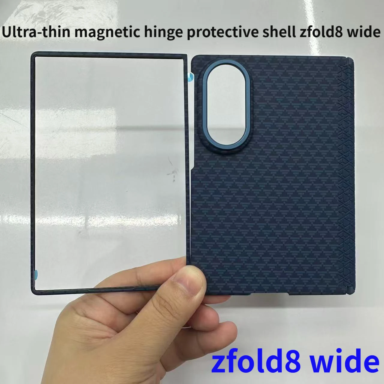 High Quality Business Carbon Fiber Pattern PC Magsafe Case for Samsung Galaxy Z Fold 8 Wide Slim Hinge Full-Protection Cover