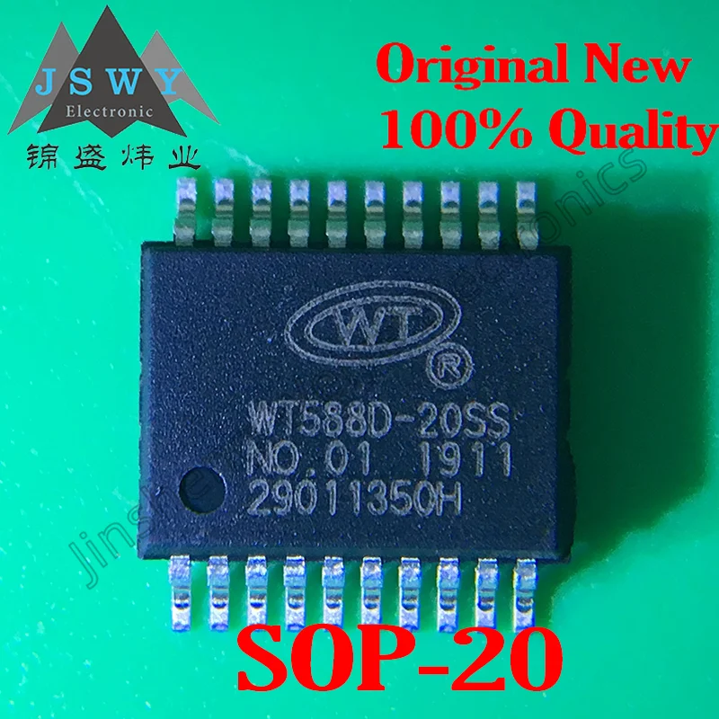 5PCS WT588D-20SS WT5880-20SS SMD SSOP-20 voice USB driver chip IC 100% brand new and authentic free shipping products