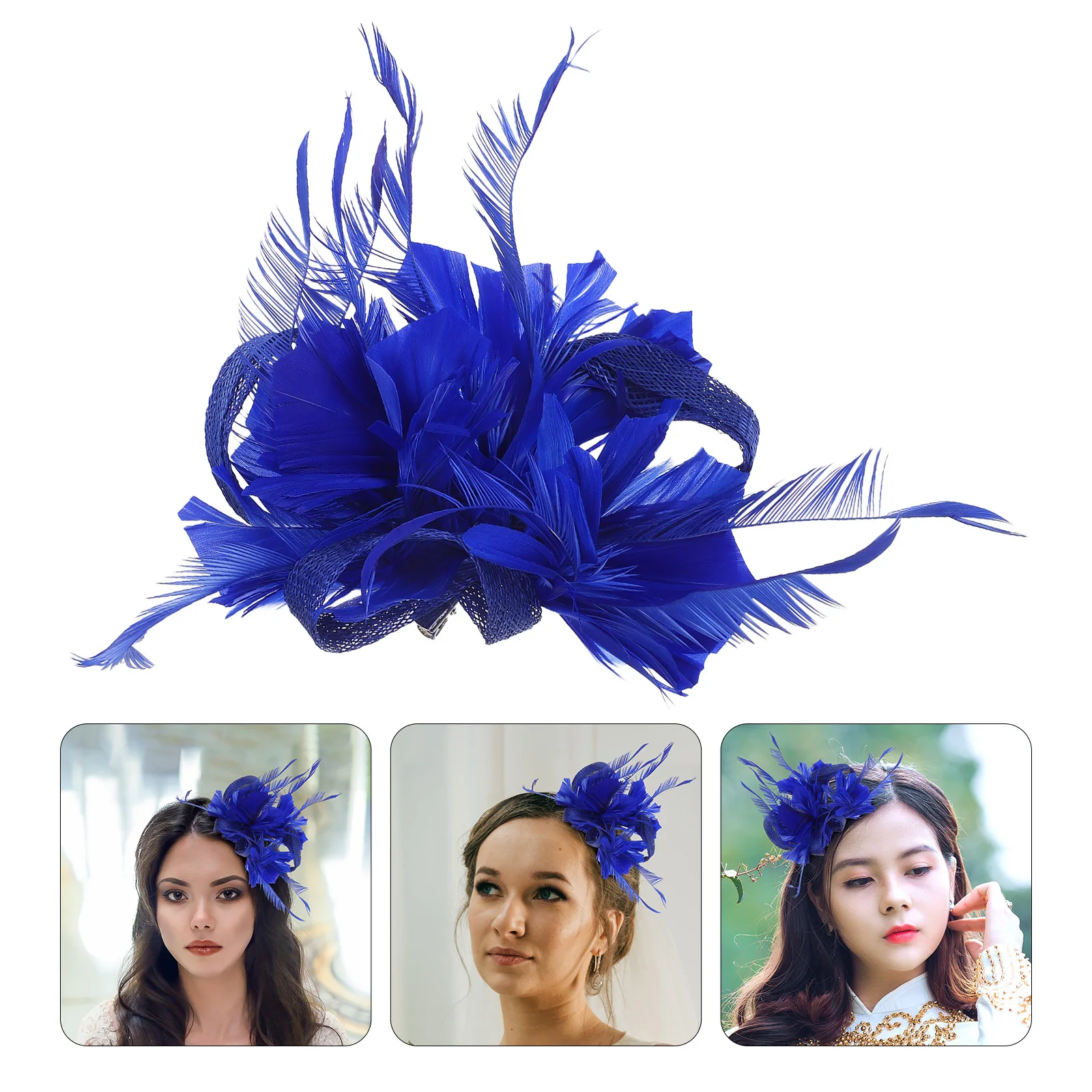 여성용 플럼 플랙스 헤어 사이드 클립 1개, 신부 결혼식 파티 프롬 빈티지 스타일리쉬 포멀 헤어 액세서리 바레트