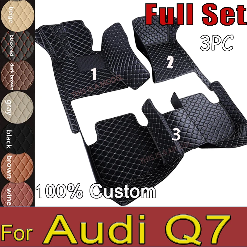 

Car Floor Mats For Audi Q7 4L MK1 2005~2015 Luxury Leather Rug Anti Dirt Carpet Durable Auto Mat Set Car Interior Accessories