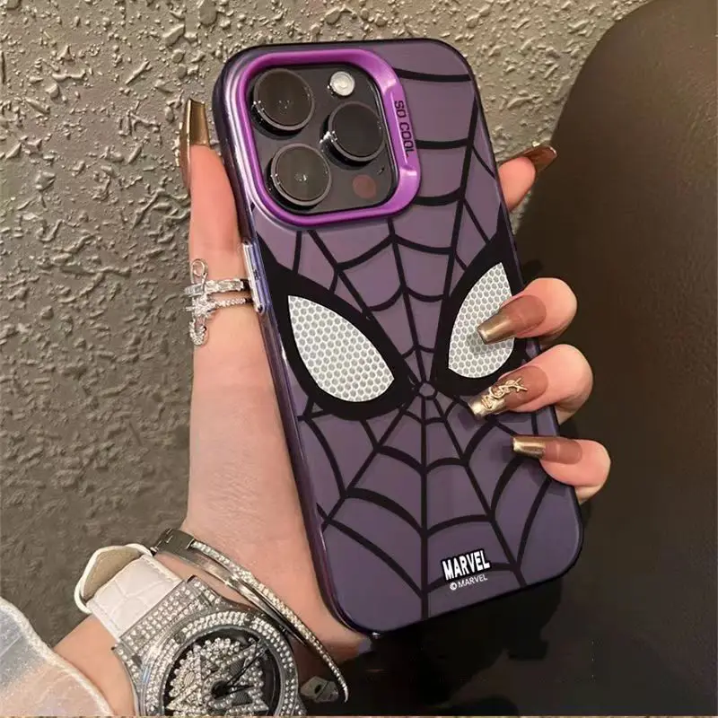 Marvel Spider Man Plain Multistep TPU Soft Phone Case For iPhone 16 15 14 13 12 11 Pro Max XR XS 7 8 Plus Soft Silicone Cover