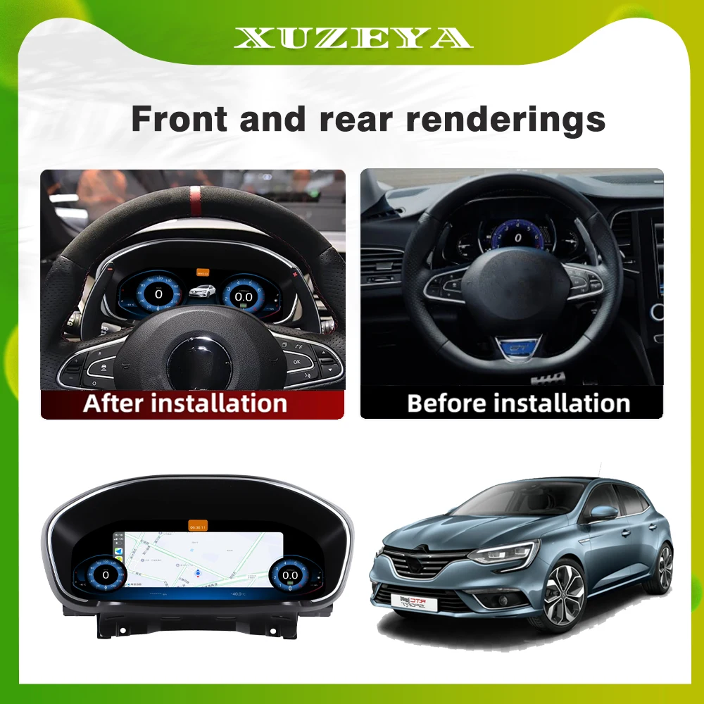Digital Instrument Cluster for Renault Megane 4 Talisman 2016-2023 Speedometer CarPlay/Auto Virtual Cockpit