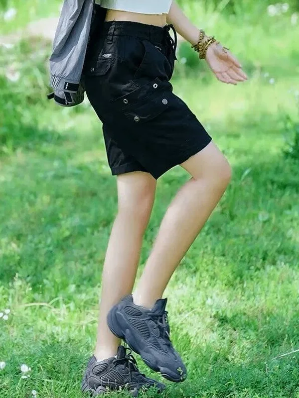 American Retro Workwear orts Men's Summer Loose Fit Five-ket Cotton Durable Wear-Resistant Casual Pants Youth Sle