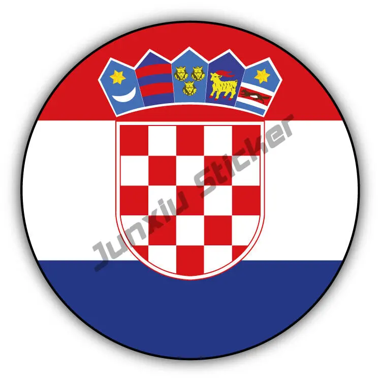 HR Croatia Croatian Country Code Hrvatska Oval Shapes Sticker Flag Car Body Laptop Decorative Decal Waterproof Decor