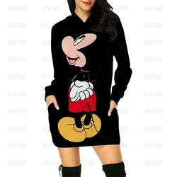 Mini Dress Elegant Dresses for Women Disney Prom Minnie Mouse Luxury Party Hoodie Long Sleeves 2024 Mickey Woman Clothes Kawaii