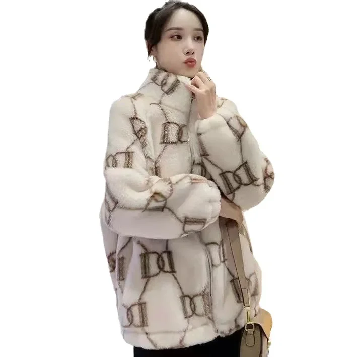 Dámská ovčí bunda, žhavý výprodej sezóny, nová korejská zimní volná všestranná tlustá bavlna, jehněčí kožešina, moderní svrchní oblečení - náhled 5