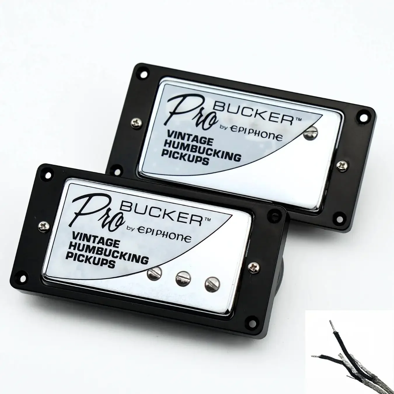 

1 Set Nickel LP Standard ProBucker N and B Electric Guitar Humbucker Pickups Braided Wire For EPIPH silver Cover