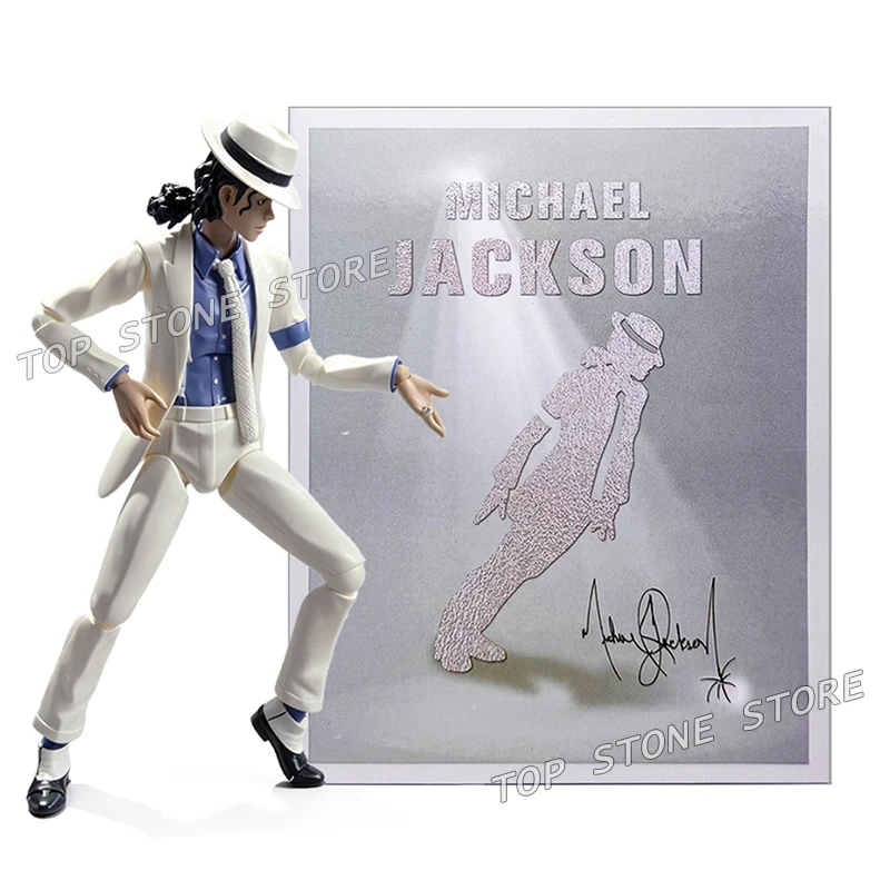 Figura de Ação SHF Michael Jackson Smooth Criminal Moonwalk, Figuras de 16cm em PVC, Modelo de Brinquedo Colecionável