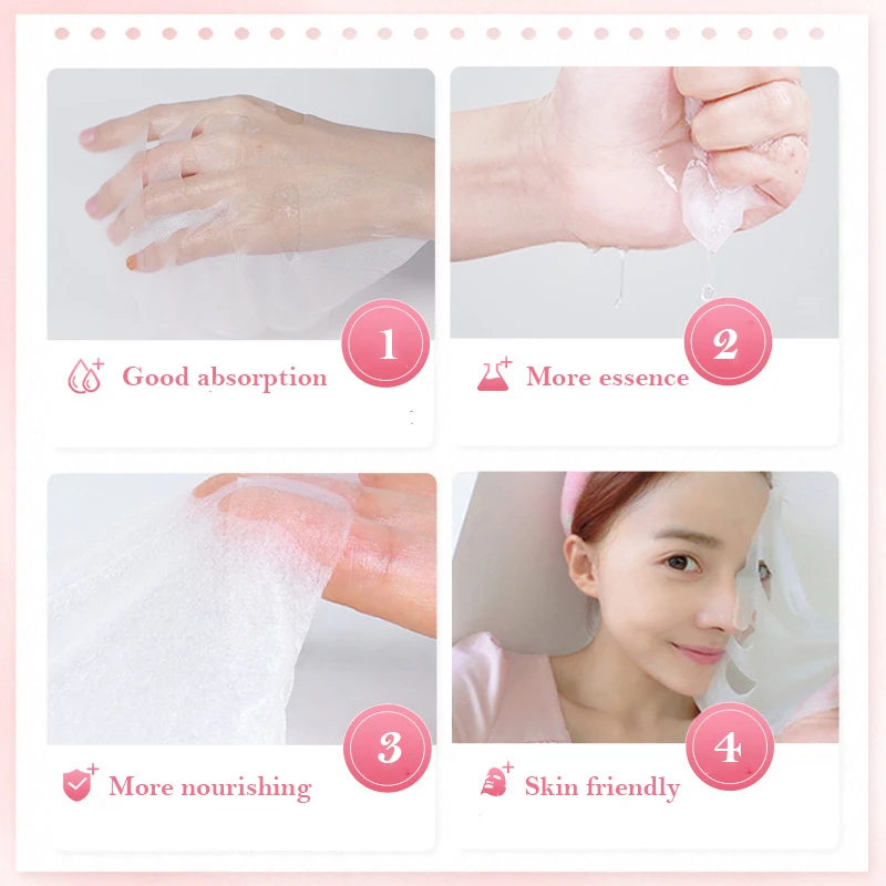 10pcs Natural Flowers Moisturizing Face Masks for Women Face Skin Brighten Hydrating Oil Control Rose Facial Mask Skin Care