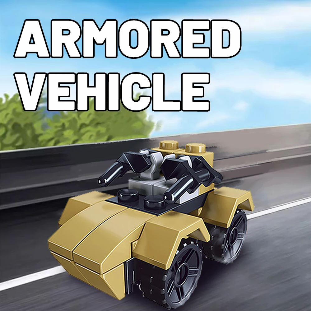 Décennie s de construction de modèle de véhicule blindé d'arme militaire, assemblage d'armes de la seconde guerre mondiale, décoration de bureau, briques de bricolage, jouets pour enfants, cadeaux