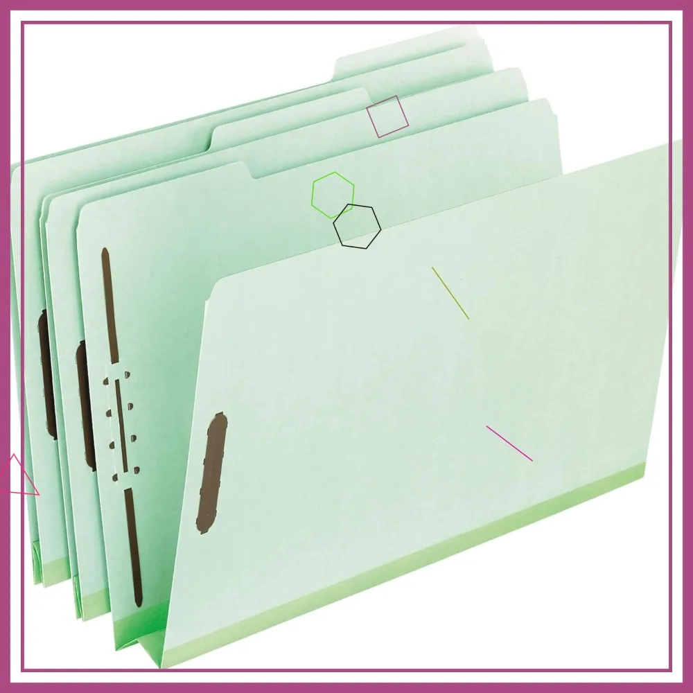 

Светло-зеленые папки-скоросшиватели формата Letter, расширение на 2 дюйма, вырез 1/3, 25 штук в коробке, для офисного использования