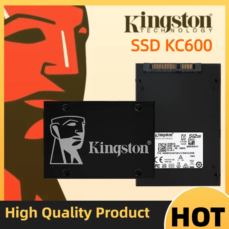 Kingston 2.5" SATA 3.0 Solid State Drive  SSD KC600 256GB 512GB 1TB 3D TLC internal Hard Drive for Laptop and Desktop Computer