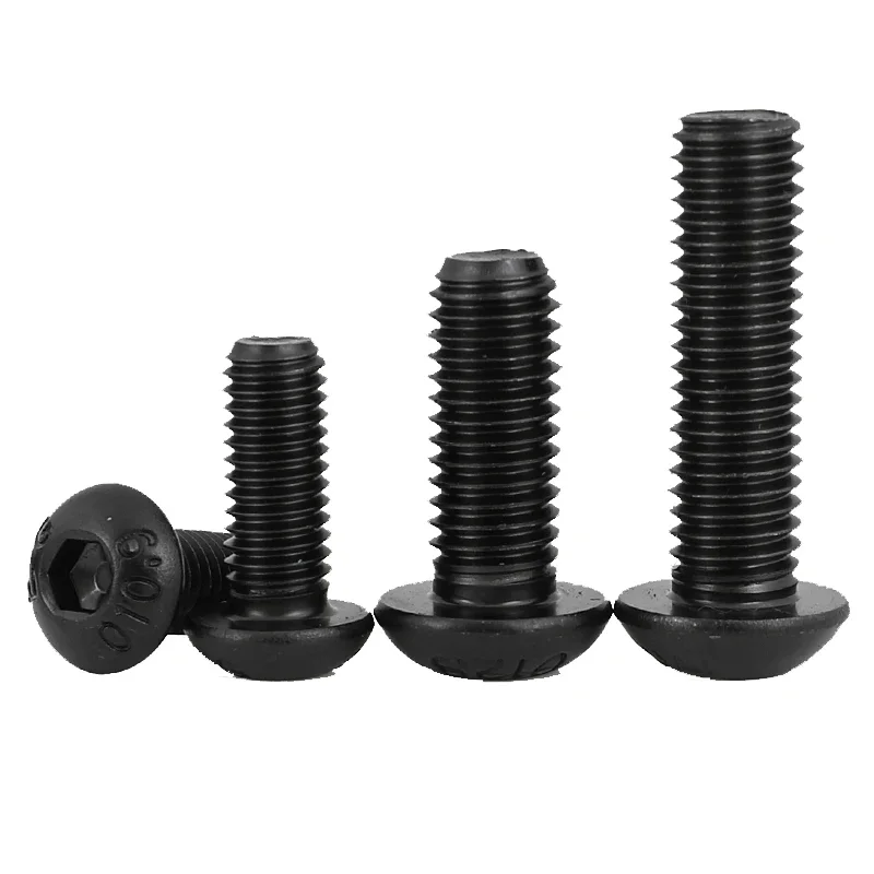 1/8 5/32 3/16 1/4 5/16 3/8 المعيار البريطاني الصف 10.9 أسود مسدس المقبس زر مسمار لولبي الرأس الفطر رئيس عرافة البراغي