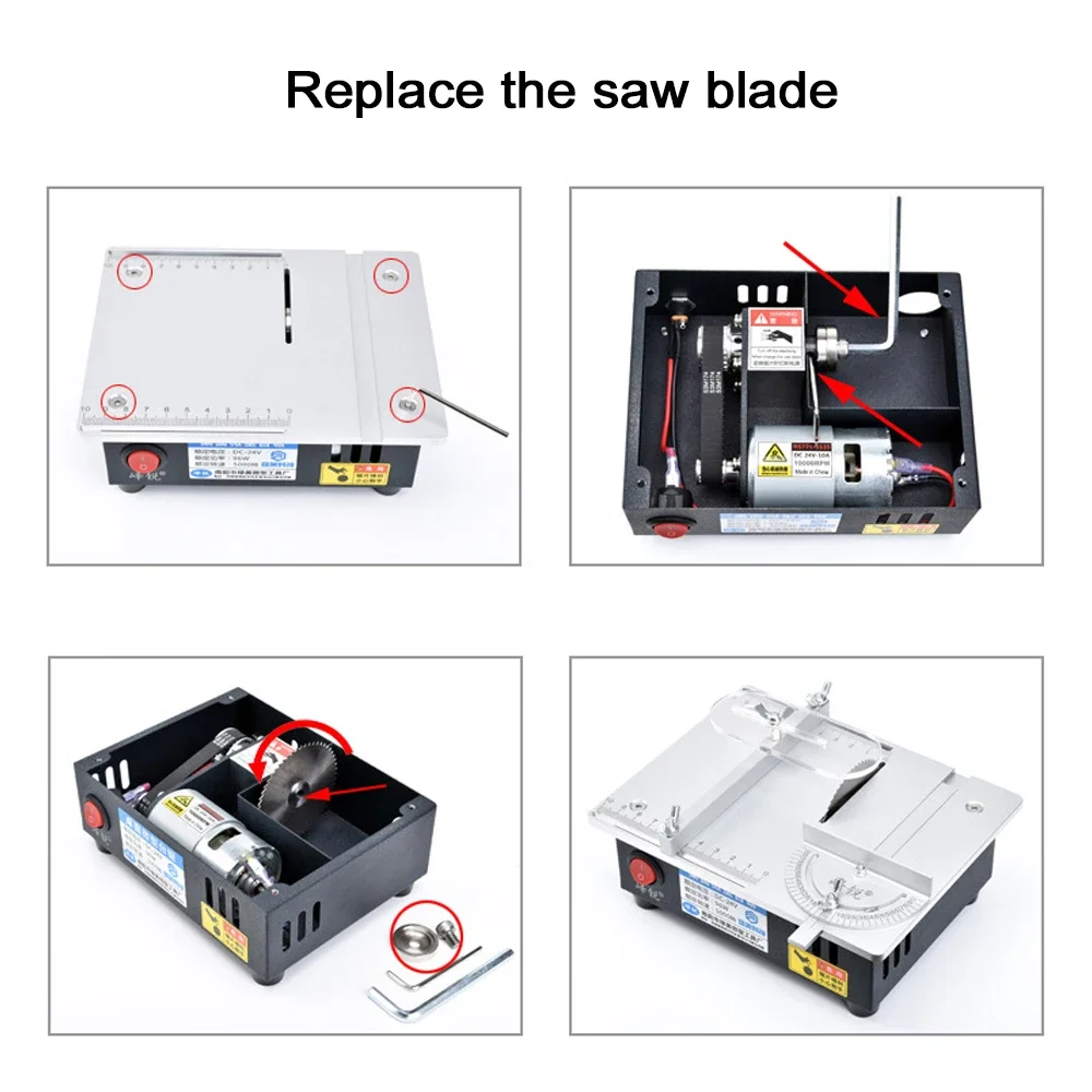 Multifunctional Electric Table Saw Mini Desktop Saw DIY Woodworking Bench Mini Wood Cutting Power Tool  for Wood Plastic Cutting