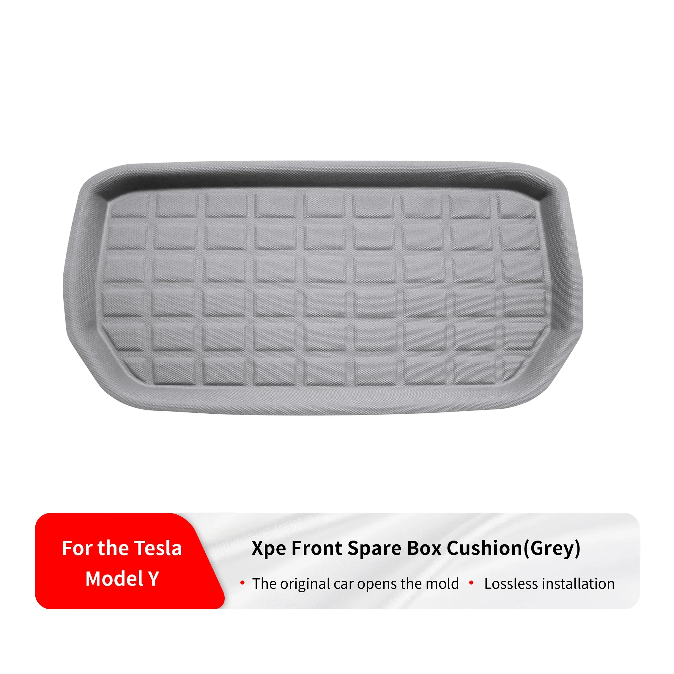 Suitable for Tesla 2021–2024 Model Y – Gray XPE front spare box pad, frunk luggage mat.