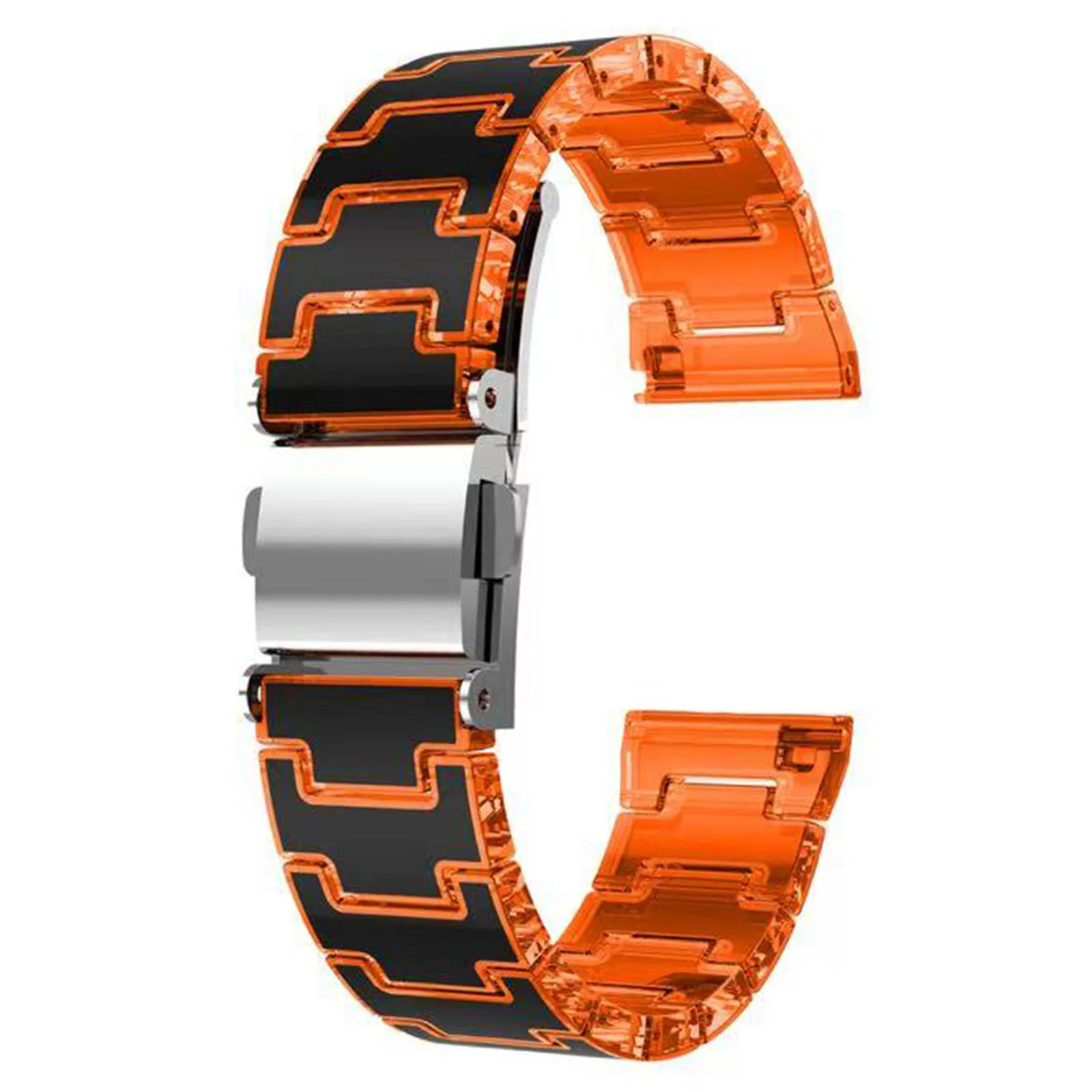 

Двухцветный ремешок-цепочка для Apple Watch Series 11 10 42 мм / 9 8 7 41 мм / SE3 SE2 SE 6 5 4 40 мм / 3 2 1 38 мм, эпоксидная смола + поликарбонат