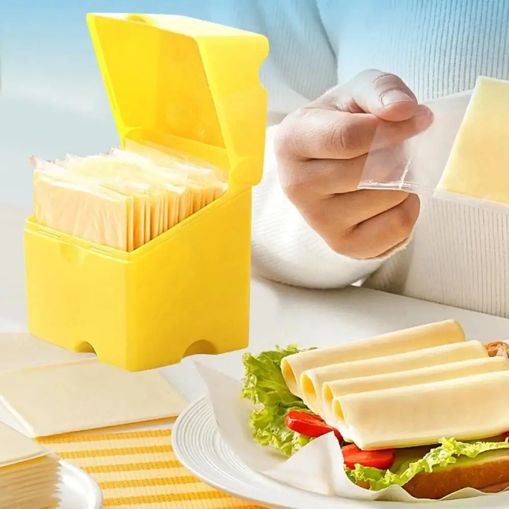 Creative Sliced Cheese Container Reusable Plastic Cheese Holder Box Fresh-keeping Lightweight Cheese Storage Container