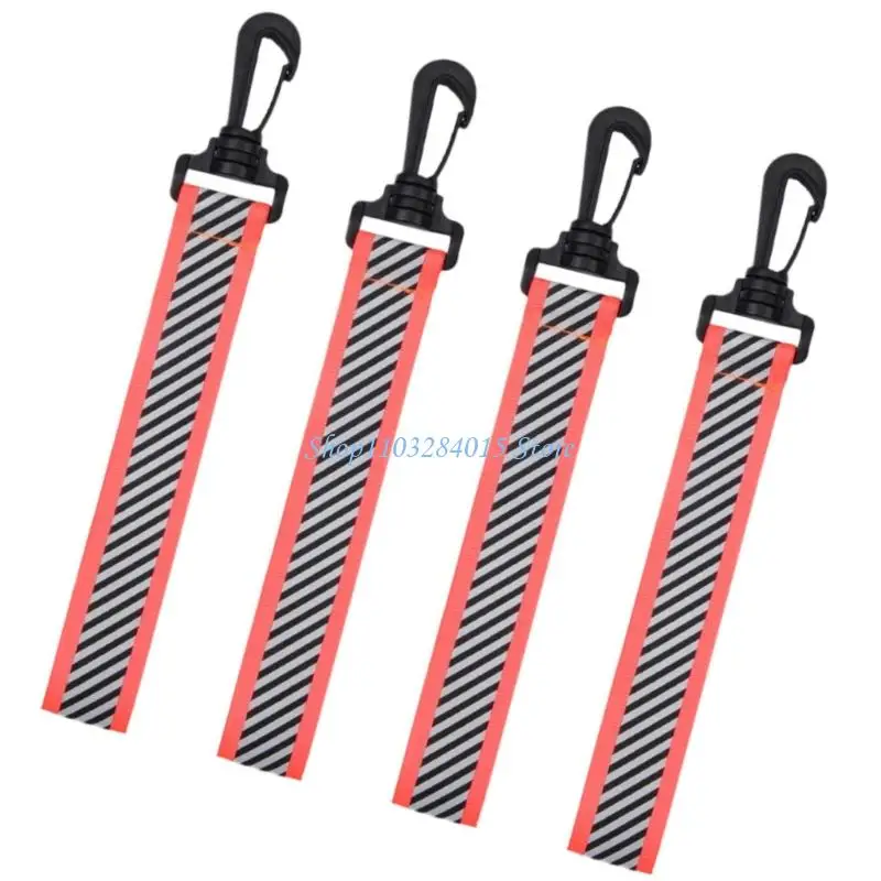 R6FF 4 قطعة يمكن ارتداؤها حزام عاكس مفتاح كليب تصميم إزالة سريعة للركض التخييم يعزز الحماية الليلية على جانب الطريق