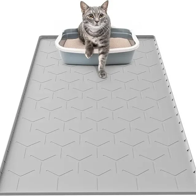 Extra large 40*28 silicone pet mat wear-resistant and scratch-resistant pet placemat Easy to clean non-slip and splash-proof cat