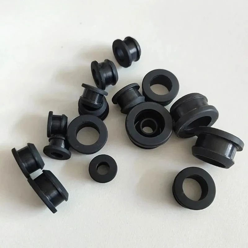 1/2/3/5/8/10Pcs Silicone Rubber Snap-on Grommet Hole Plugs End Caps Bung Wire Cable Protect Bush Black 4.5mm-30mm