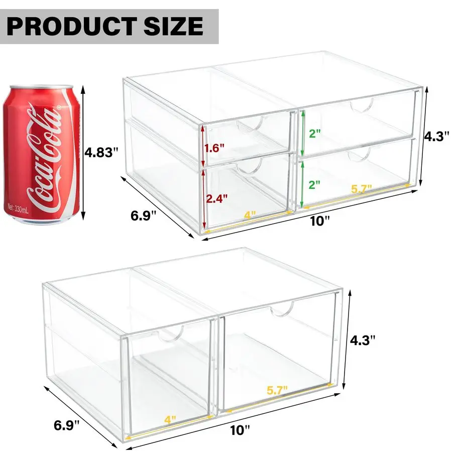 6-Drawer Acrylic Organizer Set (2-Pack) 3