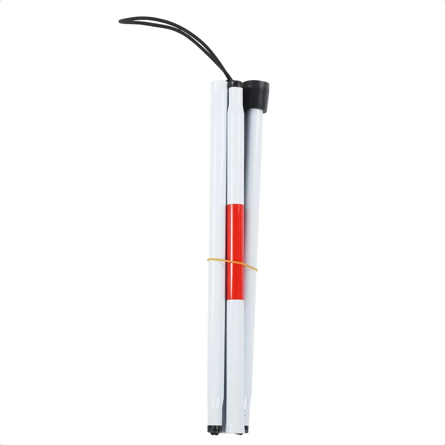 Foldable Cane Collapsible Reflective White and Red Walking Stick  Blind Visual Impaired