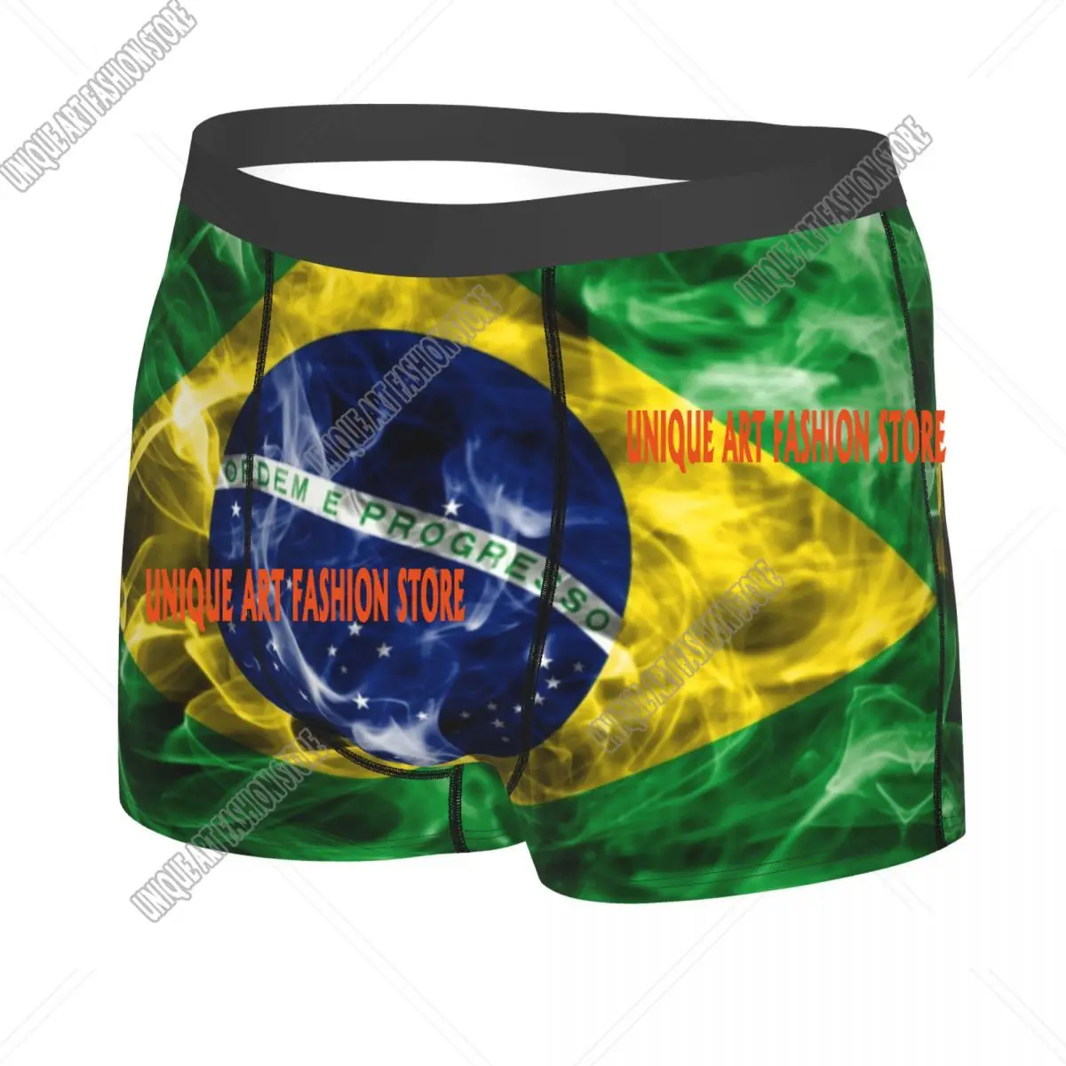 Custom Brazilian Flag Boxer Shorts For Men 3D Printed Brazil Underwear Panties Briefs Soft Underpants