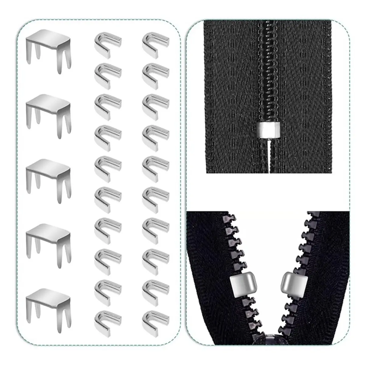 2026 New Zipper Repair Kit, Zipper Replacement Slider Kit, Zippers Pull Zip Head Bottom Stop and Top Stop Fix Zipper on