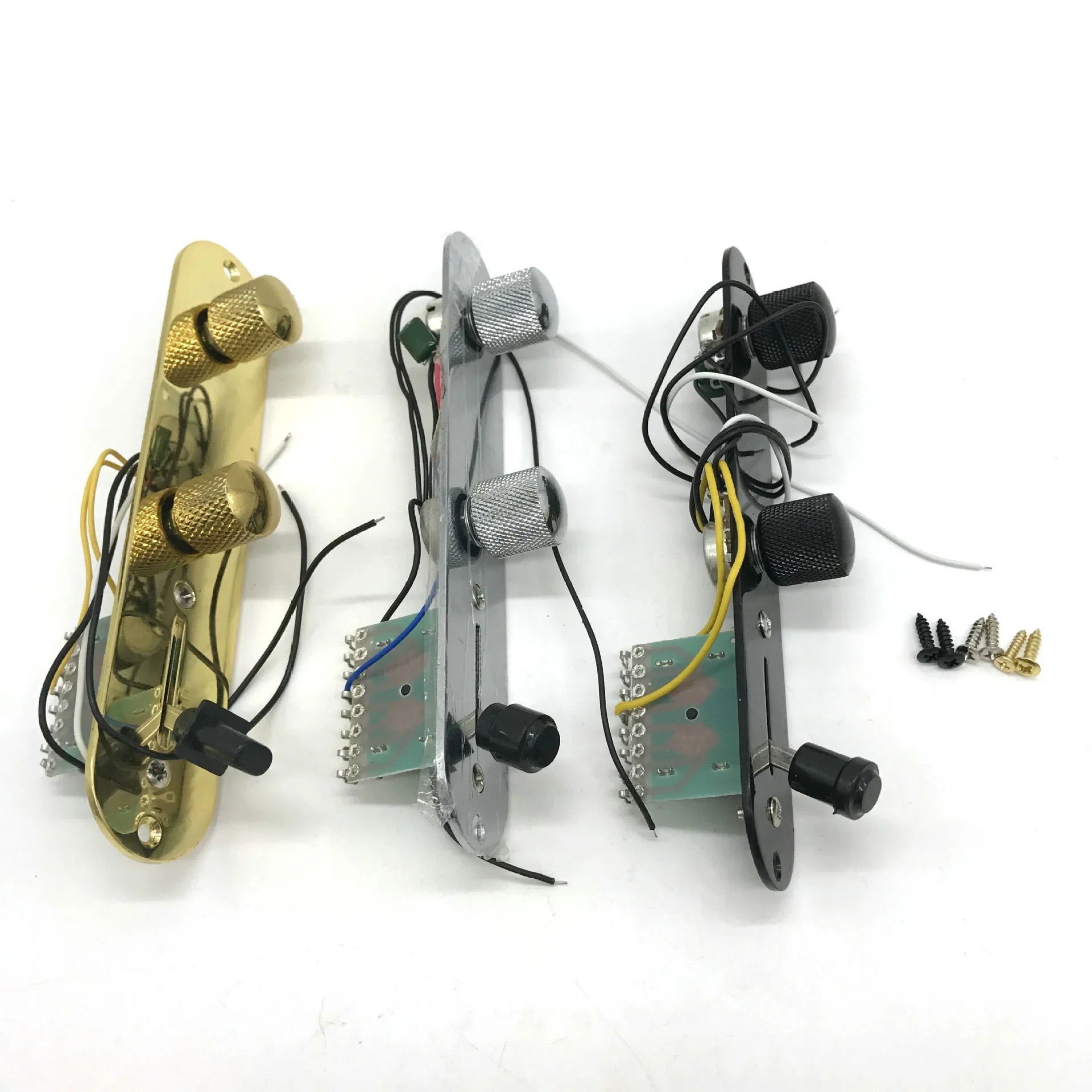 Chrome/Gold/Black 3 Way Wired Loaded Prewired Control Plate Harness Switch Knobs for TL Guitar Parts