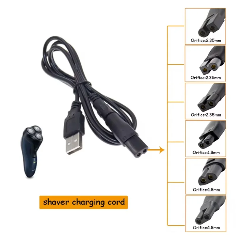 Universal 8PCS Replacement Charger Set 5V Power Cord Hair Clippers Beard Trimmers Shavers Charging Connector Plug USB Adapter