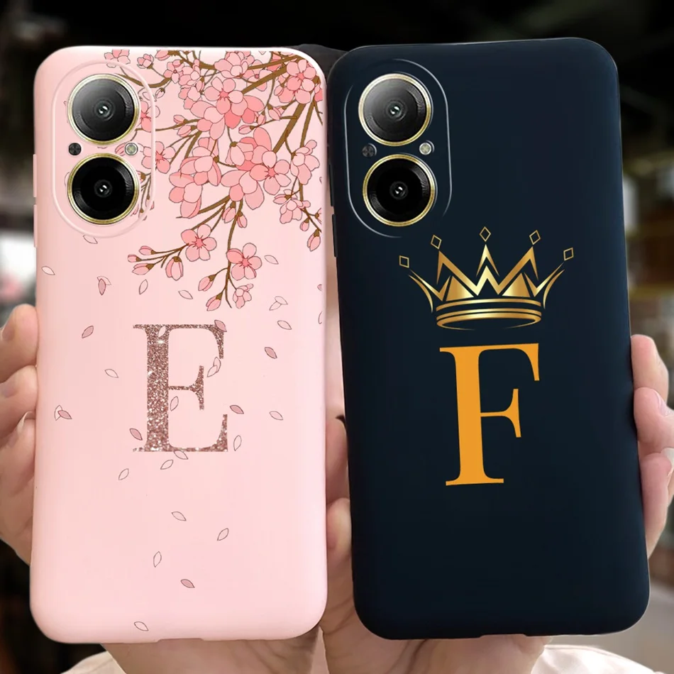 Realme C67 4G 소프트 실리콘 TPU 보호 커버에 대한 패션 편지 케이스 RealmeC67 C 67 4G RMX3890 전화 케이스