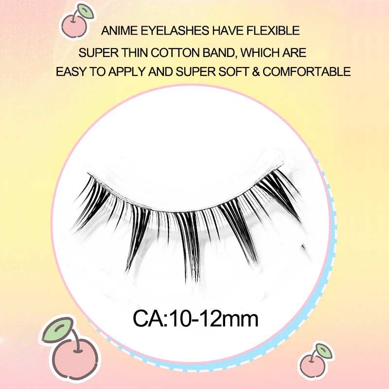 Pestañas Postizas Nuevas Tipo Ojo de Gato Naturales para Extensión, Cosplay, Maquillaje, Tiras Cruzadas, Hechas a Mano, Estilo Anime 4