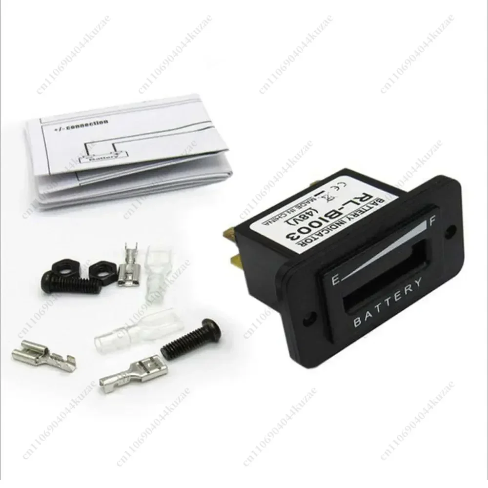 IP65 LED Battery Level Indicator Gauge, DC 12V/24V/36V/48V Voltage Meter for Forklifts & Club Cars