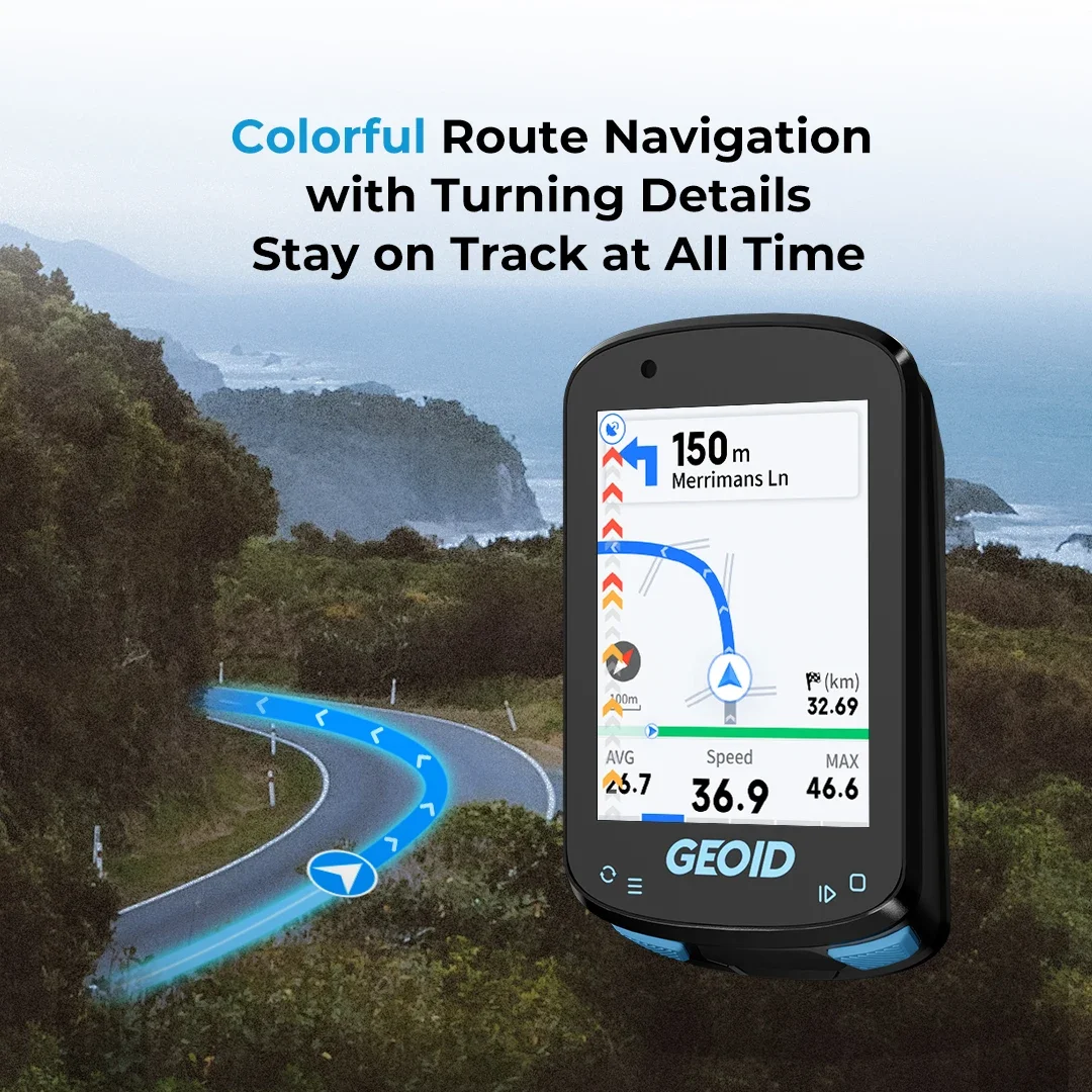 GEOID CC600 دراجة الكمبيوتر اللاسلكية شاشة ملونة دراجة عداد السرعة ANT + WIFI الدراجات عداد السرعة IPX7 مقاوم للماء عداد المسافات