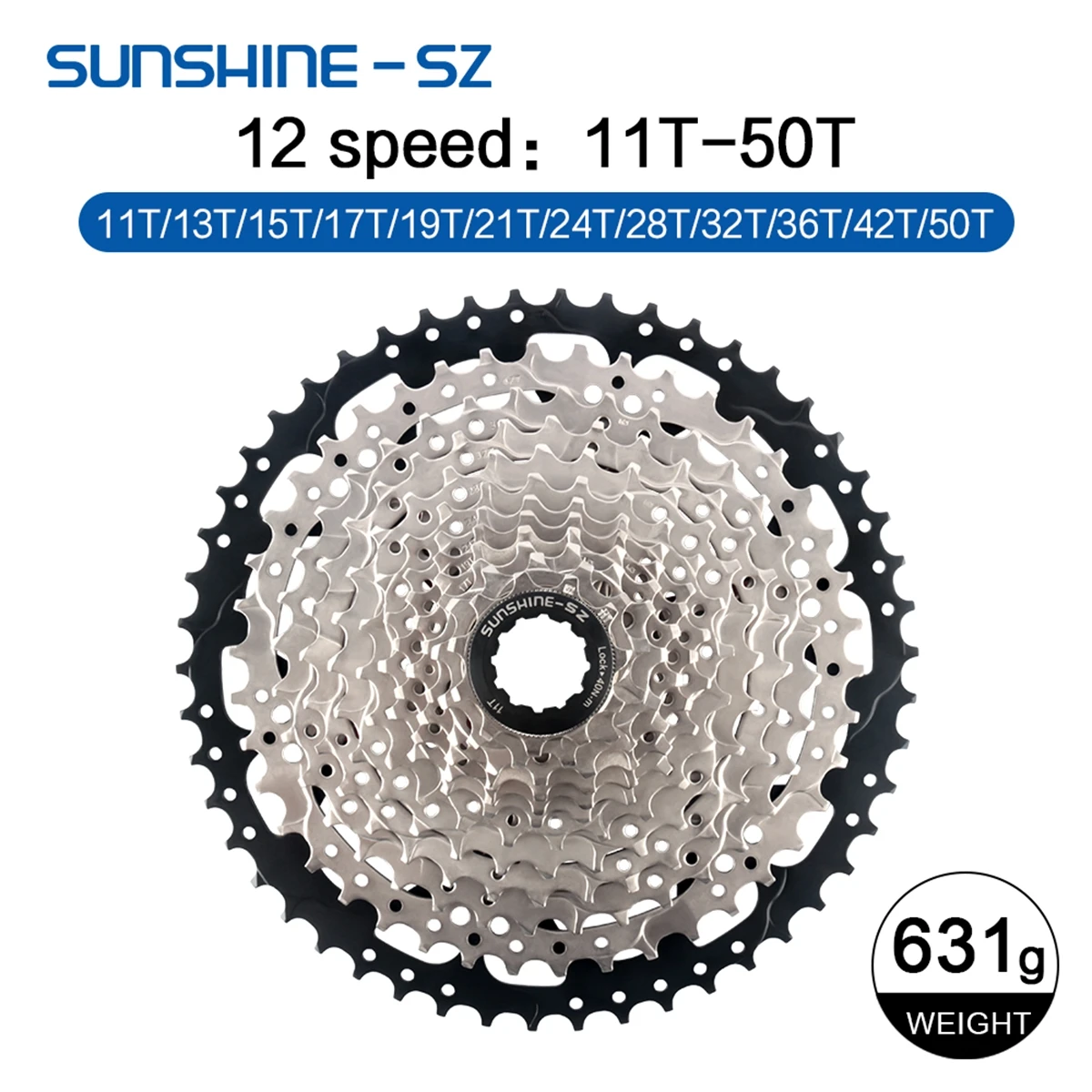 Sunshine Mountainbike 12S Kassette MTB 40T 42T 45T 46T 48T 50T 52T 12V K7 Off Road Fahrrad Kettenrad 12 Geschwindigkeit für Shimano M6100 – Detail 10