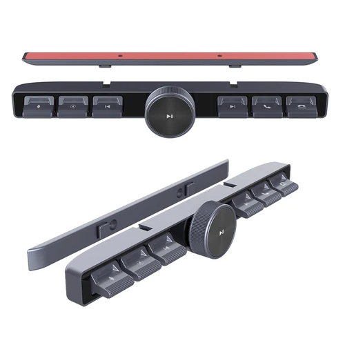 Imagen 2 del producto Control remoto Multimedia inalámbrico, controlador LED de 7 teclas para coche, ajustador de volumen, respuesta a llamadas telefónicas para reproductor de navegación Multimedia