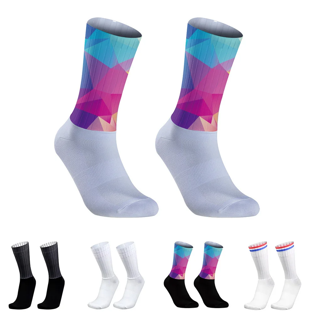 2024 neue Radsport-Team-Socken Anti-Rutsch-nahtlose Silikon-Laufsport-Rennrad-Aero-Socken