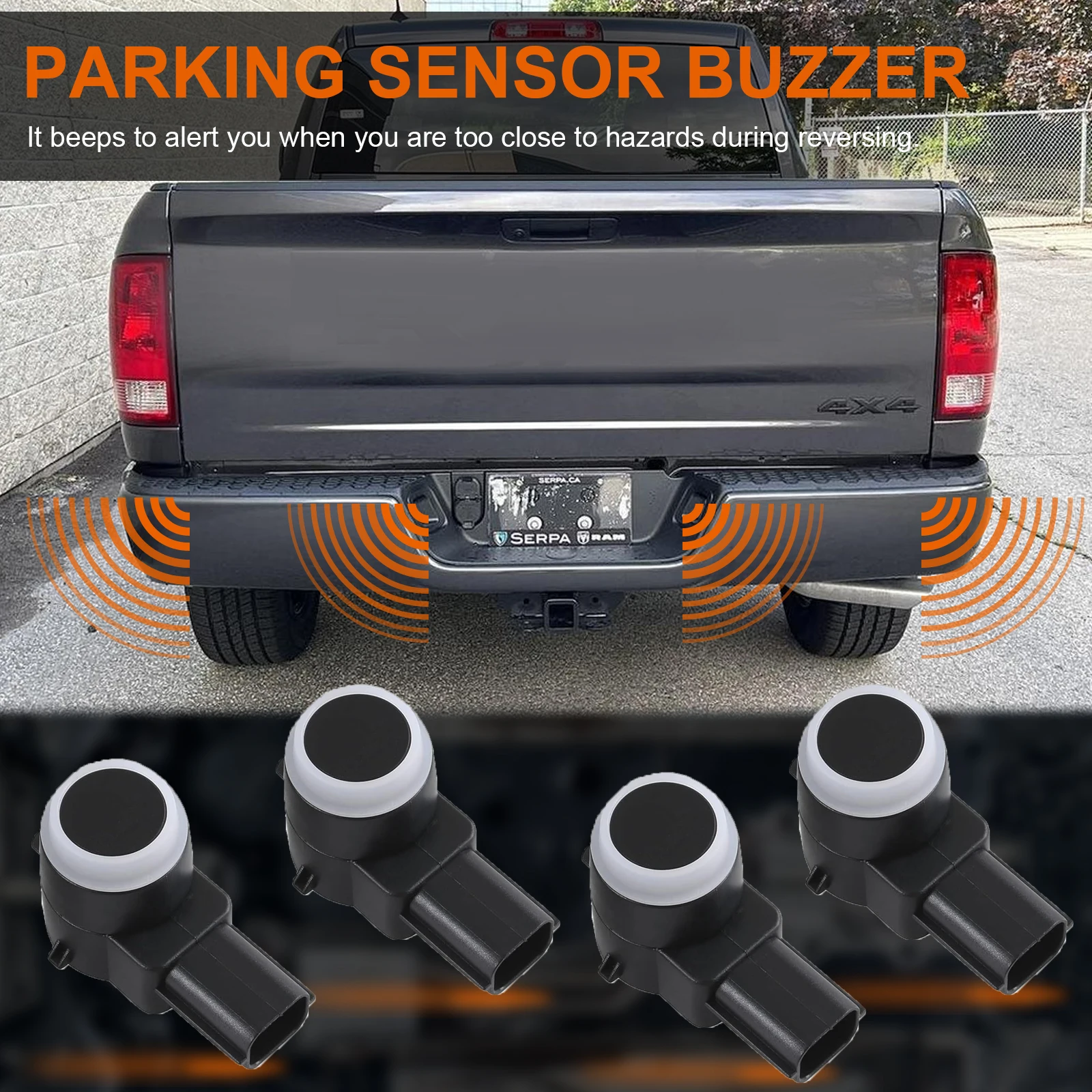 1 or 4 Pack Rear Bumper Backup Parking Sensor w/O-Ring Replacement for Chevrolet Cadillac GMC Chevy Saturn Buick 25961317